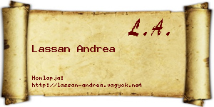 Lassan Andrea névjegykártya